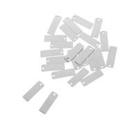 ibasenice 25 Pièces Stainless Steel Rectangle Mirror Finish Keychain Tags With Holes Metal Keyring Blanks For Jewelry Making Pet Id Bag Charm