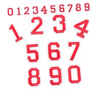 ibasenice 2ensembles Autocollants Numérotés Auto-adhésifs Diy Décoration T-shirt Foot Patchs Chiffres Rouge Pour Maillots Et Casques De Sport