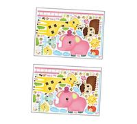 ibasenice 2feuilles Toise Autocollante Animaux Cartoons Règle De Amovible Pour Garçon Fille Décoration Pratique Pour Chambre Garçon Fille Et
