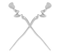 ibasenice 2pcs Bâtonnets à Cheveux pour Chignons en Alliage de Zinc Argenté, Vintage et Solides, Faciles à Utiliser, pour Cheveux Longs Lors de Banquets ou Cosplay