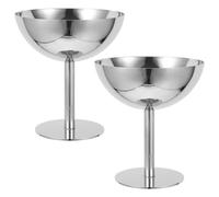 ibasenice 2pcs Bols à Dessert en Acier Inoxydable pour Glace et Yaourt, Coupes à Glace Résistantes et Élégantes, pour Fête Service de Fruits