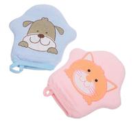 ibasenice 2pcs Éponges de Bain Bébé en Coton Forme Étoile Cartoon Douces Confortables Crochet pour -nés et Bébés en Voyage ou Déplacement