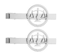 ibasenice 2pcs Pince à Cravate Argentée en Acier Inoxydable Balance Justice, Tenue Sécurisée et Résistante Décoloration, Style Classique pour Homme Lors de Voyages D'affaires