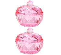 ibasenice 2pcs Récipient pour Monomère Liquide en Verre Rose Couvercle, Accessoire Manucure Pratique pour Prévenir L'évaporation, pour Nail Art et Usage Quotidien