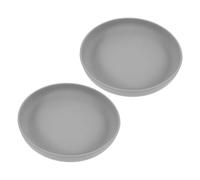 ibasenice 2pièces Assiette Antidérapante Silicone à Ventouse Pour Repas Autonomes Ehpad Et Patients Mobilité Réduite Gris Foncé
