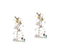 ibasenice 2pièces Autocollants Muraux Animaux De Zoo Mesure De Amovible Pour Décoration De Chambre Chartes De Avec Éléphants Et Lions Collage Personnalisable