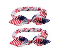 ibasenice 2pièces Bandeaux Fête De Indépendance Pour Garçon Fille Accessoires Cheveux Avec Noeud Drapeau Américain Pour Célébrations Et Photos De