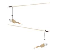 ibasenice 2pièces Bâton à Chat Interactif Jouet Multifonctionnel pour Chat Intérieur avec Plumeau pour Stimuler Les Instincts Naturels