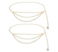 ibasenice 2pièces Ceinture De Corps Pour Femme Chaîne De Style Vintage Fleurie Bijou De Ajustable Pour Femme Chaîne De Ventre Unique Pour Danse Et Occasions Spéciales