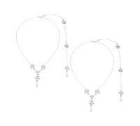 ibasenice 2pièces Collier De Dos Pour Femme Avec Cristaux De Pendentifs De Mariage Bijoux Épurés Pour Tenues Dos