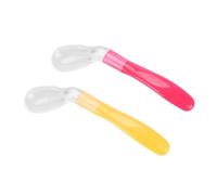 ibasenice 2pièces Cuillères Silicone Sûres Pour Garçon Fille De Cuillères Souples Rouge Jaune Pour Alimentation Des Nourrissons Pour Introduire Aliments Solides