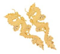 ibasenice 2pièces Emblèmes Métal Dragon Chinois Décalcomanie Voiture SUV Zinc Alliage Stickers Capot Corps Moto Décoration Extérieure