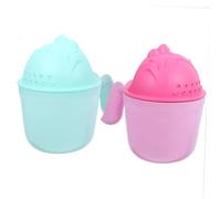 ibasenice 2pièces Garçon Fille Rinçage Shampooing Cup Tasse De Bain Anti- Avec Poignée Courbée Pour Garçon Fille Né Vert Et Rouge