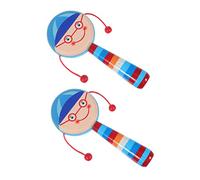 ibasenice 2pièces Jouet à Secouer Bois Pour Maracas Bois Avec Design Cartoon Jouet Musical Pour Développement Sensoriel Et Coordination Main-oeil