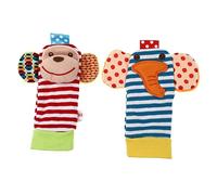 ibasenice 2pièces Jouets De Réconfort Pour Bébés Chaussettes Hochet Et Singe Pour Développement Sensoriel Des Nourrissons