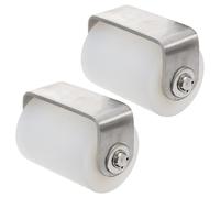 ibasenice 2pièces Kit Roulettes Guide Porte Coulissante Nylon avec Support Inoxydable Roue Ø Facile à Installer des Vibrations pour Portails Lourds