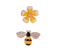 ibasenice 2pièces Lot de Boucles Oreilles Abeille Fleur pour Femmes et Adolescentes Résistant au Ternissement