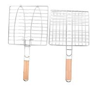 ibasenice 2pièces Panier à Grillades pour Poissons Et Légumes Filets De Barbecue Pliables avec Poignées pour Pique- Et Barbecue Extérieur