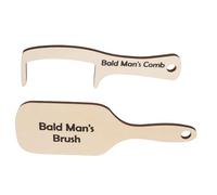 ibasenice 2pièces Peigne Bois Sans Dents Pour Homme Chauve Brosse à Cheveux Drôle Cadeau Pour Perte De Cheveux
