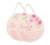 ibasenice 2pièces Plaque Bois Personnalisable Pour Annonce De Naissance De Signes Avec Informations Sur Né Accessoire Pour Photos Et Souvenirs