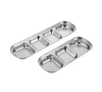 ibasenice 2pièces Plateau Alimentation Acier Inoxydable Assiette à Fourrage pour Animaux De Compagnie Lot de Plateaux