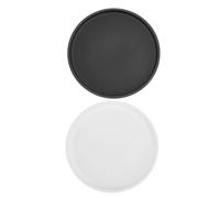 ibasenice 2pièces Plateau pour Jardinière Et Soucoupe pour Pot De Fleurs Céramique Blanc Et Noir