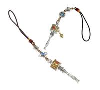 ibasenice 2pièces Prayer Wheel Tibetan Buddhism Hanging Pendant with Vajra Design Feng Shui Amulet for Car Rearview Mirror and Home Decor Accessories