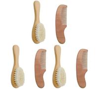 ibasenice 3 Ensembles Peigne Soins Ensemble Peigne De Soin Des Cheveux De Bébé Brosse à Croûtes De Lait Brosse De Lavage Pour Bébé La Laine Nouveau Née Trousse D'allaitement En Bois