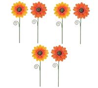 ibasenice 3 Ensembles Piquets De Jardin Art Décoratif Lot de Ornements De Fleurs pour Pot De Fleurs Et Décor De Jardin Jaune Orange 2 Pièces * 3