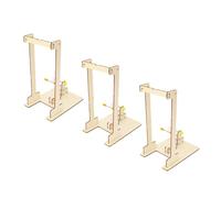 ibasenice 3 Ensembles Woodcraft Crane Model Stem Toy for Elementary Students DIY Mechanical Hand-Crank Physics Experiment Kit for Science Learning and Engineering Principles