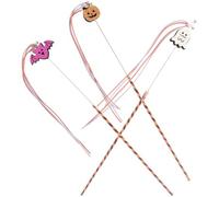 ibasenice 3 Pièces Bâtonnet à Chat Interactif Halloween, Bâtonnets Taquins | Pvc, Forme Chauve-souris, Citrouille et Fantôme, Entraînement Ludique, Présent pour Chat et Chaton