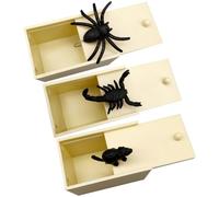 ibasenice 3 Pièces Boîte à Blagues D'araignée Halloween en Plastique Beige, Araignée Réaliste pour Décoration Peur, pour Tromper Vos Amis