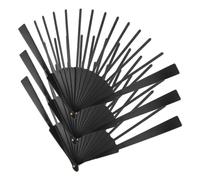 ibasenice 3 Pièces Cadre Éventail Pliant Vierge Noir en Plastique | Surface Lisse, Finition Délicate, Facile à Décorer Ranger, Usage Maison ou Événement