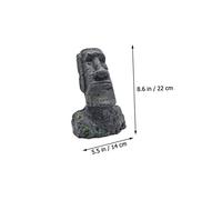 ibasenice 3 Pièces Décor Moai Résine pour Aquarium et Terrarium Statues Paysagères Réalistes pour Aménagement de Bocaux à Poissons et Terrariums de Reptiles