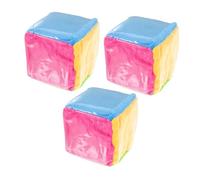 ibasenice 3 pièces Dés Peluche avec Poches pour Cartes Cubes Carrés Souples pour Garçon Fille Jeu Éducatif Familial et Ludique Lot