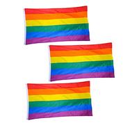 ibasenice 3 Pièces Drapeaux Arc Ciel Lgbtq Lot de Bannières Colorées Polyester pour Fierté et Décorations Extérieures