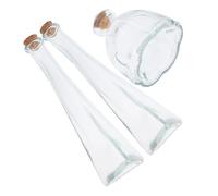 ibasenice 3 Pièces Ensemble de Bouteilles en Verre avec Bouchons en Liège pour Cérémonie du Sable Mariage, Souvenir Raffiné et Cadeau Romantique pour Voyage de Noces