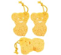 ibasenice 3 pièces Éponge de Bain Naturelle Fibre Éponge Cellulose Douce pour Adulte Absorption pour Nettoyage et Exfoliation Corporelle