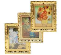 ibasenice 3 Pièces Maison De Poupée Peinture à l'huile Petit Métier De Peinture à l'huile Mini Maison Peinture à l'huile Accessoire De Peinture à l'huile Mini Peinture Artistique Résine