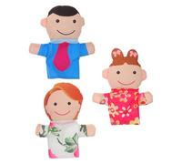 ibasenice 3 pièces Marionnettes à Main Famille pour Garçon Fille et Adultes Jouets de Histoire Marionnettes Papa Maman Fille Cadeau Anniversaire et Noël