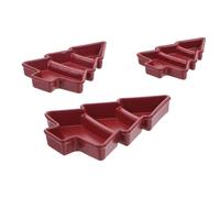 ibasenice 3 Pièces Miniature Christmas Tree Plates Set Dollhouse Kitchen Accessories Mini Dessert Trays for Pretend Mini Play Kitchen Accessories for Dolls House Miniatures