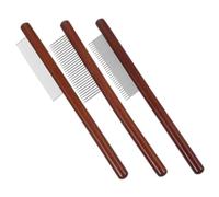 ibasenice 3 Pièces Peigne Démêloir pour Animaux Inoxydable avec Manche pour Toilettage Chiens et Nœuds Poils Emmêlés et Puces Outil Nettoyage Pratique pour Petits Animaux