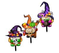 ibasenice 3 Pièces Piquets de Jardin Halloween Acrylique de Décorations Forme de GNOME pour Extérieur Signe Thématique de Fête pour Aménager