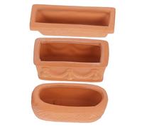 ibasenice 3 Pièces Pot De Fleur Miniature Pots en Argile Miniatures Petites Jardinières pour Plantes D'intérieur Mini Jardinière De Jardin Planteur De Poterie Décorative Terre Cuite Brun