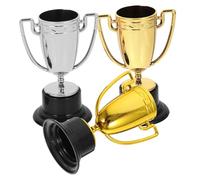 ibasenice 3 Pièces Trophées Miniatures Plastique Doré Argenté et Cuivré Lot de Décorations de Récompense pour Compétitions et pour Récompenses et Souvenirs de Jeux