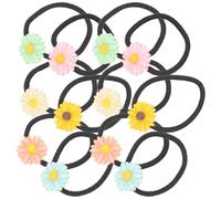 ibasenice 30 Pcs Élastiques à Cheveux de Marguerite pour Cheveux Moyens ou Épais, Accessoires de Coiffure en Plastique et Résine, Doux Filles