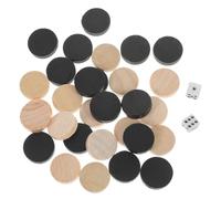 ibasenice 30 Pièces de Backgammon en Bois Rond Robustes et Éducatives pour Jeu de Société, Accessoires pour Garçon et Filles, Jeu de Stratégie et Apprentissage