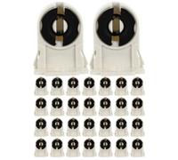 ibasenice 30 Pièces Douilles de Lampe Fluorescente Abs Haute Température Compatibles LED Porte-lampe Fiable et Économe Énergie pour Éclairage Fluorescent Couleur Aléatoire