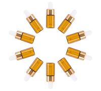 ibasenice 30 Pièces Flacon Compte-gouttes Verre Orange 3ml Pipette Mini Bouteille de Voyage Translucide pour Huile Essentielle et Cosmétiques