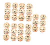 ibasenice 30pièces Cartes Bois Pour Bébés Signes Mensuels De Croissance Newborn Avec Motif Floral Double Face Accessoires Photo Adorables Pour Anniversaire